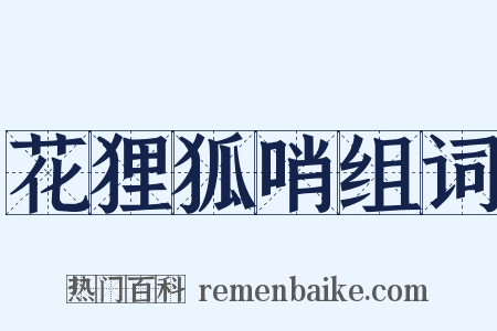 花狸狐哨组词是什么意思的图片